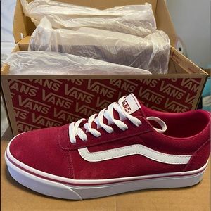 Burgundy Low-Top Suede/Canvas Vans